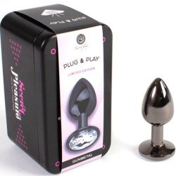 SECRETPLAY - TAPÓN ANAL COLOR METÁLICO, TAMAÑO PEQUEÑO (7 CM)