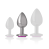 INTENSO - TAPÓN ANAL DE METAL DE ALUMINIO CON CRISTAL ROSA TALLA M
