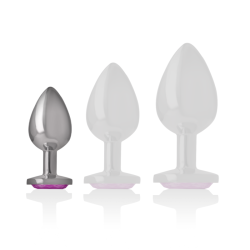 INTENSO - TAPÓN ANAL DE METAL DE ALUMINIO CON CRISTAL ROSA TALLA S