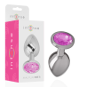 INTENSO - TAPÓN ANAL DE METAL DE ALUMINIO CON CRISTAL ROSA TALLA S