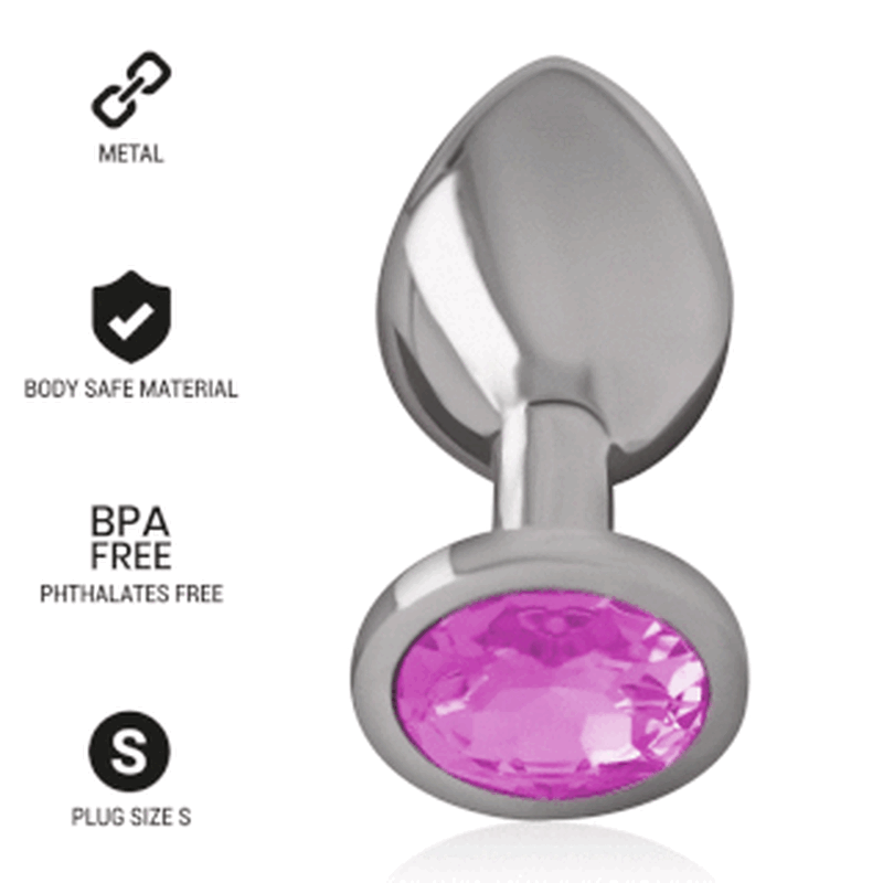 INTENSO - TAPÓN ANAL DE METAL DE ALUMINIO CON CRISTAL ROSA TALLA S