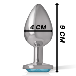 INTENSO - TAPÓN ANAL DE METAL DE ALUMINIO CON CRISTAL AZUL TALLA L