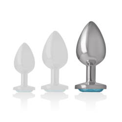 INTENSO - TAPÓN ANAL DE METAL DE ALUMINIO CON CRISTAL AZUL TALLA L