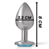 INTENSO - TAPÓN ANAL DE METAL DE ALUMINIO CON CRISTAL AZUL TALLA M