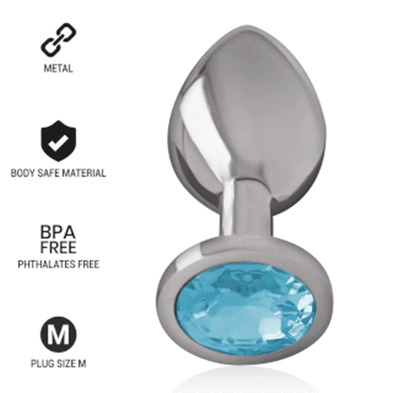 INTENSO - TAPÓN ANAL DE METAL DE ALUMINIO CON CRISTAL AZUL TALLA M