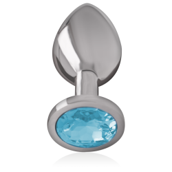INTENSO - TAPÓN ANAL DE METAL DE ALUMINIO CON CRISTAL AZUL TALLA S