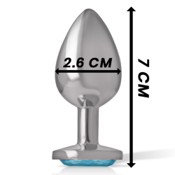 INTENSO - TAPÓN ANAL DE METAL DE ALUMINIO CON CRISTAL AZUL TALLA S