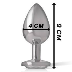 INTENSO - TAPÓN ANAL DE METAL DE ALUMINIO CON CRISTAL DE PLATA TALLA L