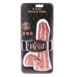 GET REAL - DILDO DE SILICONA DE 20,5 CM CON EXTREMOS DE PIEL