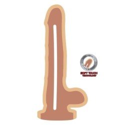 SÉ REAL - DILDO DE DOBLE DENSIDAD DE 25,5 CM CON BOLAS Y PIEL