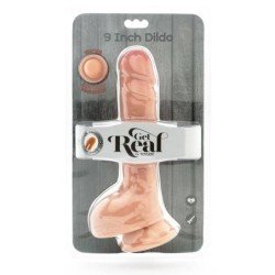 SÉ REAL - DILDO DE DOBLE DENSIDAD DE 25,5 CM CON BOLAS Y PIEL