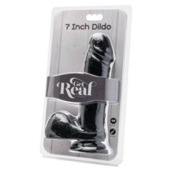 SÉ REAL - DILDO DE 18 CM CON BOLAS NEGRO