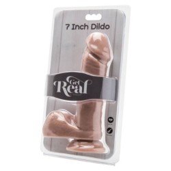 SÉ REAL - DILDO DE 18 CM CON BOLSAS DE PIEL