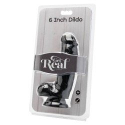 SÉ REAL - DILDO DE 12 CM CON BOLAS NEGRO