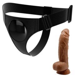 PRETTY LOVE - BRAGUITAS CON ARNÉS ARNÉS UNIVERSAL CON DILDO MICHEAL 20 CM NEGRO