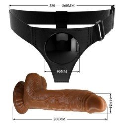 PRETTY LOVE - BRAGUITAS CON ARNÉS ARNÉS UNIVERSAL CON DILDO MICHEAL 20 CM NEGRO
