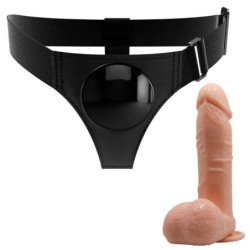 PRETTY LOVE - BRAGUITAS CON ARNÉS ARNÉS UNIVERSAL CON DILDO TOM 20 CM NATURAL