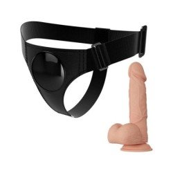 PRETTY LOVE - BRAGUITAS CON ARNÉS ARNÉS UNIVERSAL CON DILDO JERRY 21,8 CM NATURAL