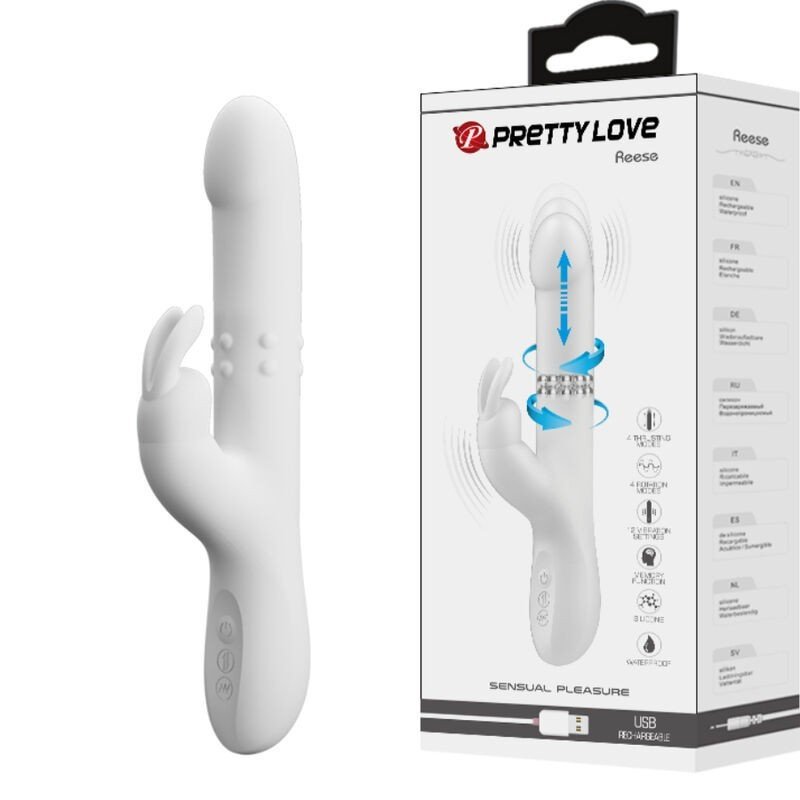 AMOR PRECIOSO - VIBRADOR REESE CON ROTACIÓN PLATEADA
