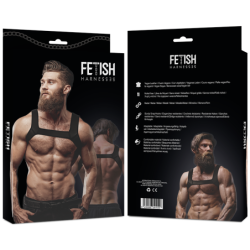 Arnés de pecho de neopreno para hombre, talla M, con actitud sumisa y fetichista.