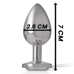 INTENSO - TAPÓN ANAL DE METAL DE ALUMINIO CON CRISTAL DE PLATA TALLA S