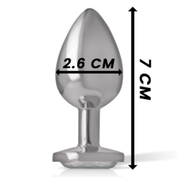 INTENSO - TAPÓN ANAL DE METAL DE ALUMINIO CON CORAZÓN BLANCO, TALLA S
