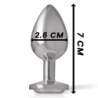 INTENSO - TAPÓN ANAL DE METAL DE ALUMINIO CON CORAZÓN BLANCO, TALLA S