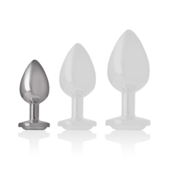 INTENSO - TAPÓN ANAL DE METAL DE ALUMINIO CON CORAZÓN BLANCO, TALLA S