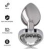 INTENSO - TAPÓN ANAL DE METAL DE ALUMINIO CON CORAZÓN BLANCO, TALLA S