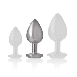 INTENSO - TAPÓN ANAL DE METAL DE ALUMINIO BLANCO CON FORMA DE CORAZÓN, TALLA M