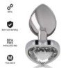 INTENSO - TAPÓN ANAL DE METAL DE ALUMINIO BLANCO CON FORMA DE CORAZÓN, TALLA M