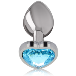 INTENSO - TAPÓN ANAL DE METAL DE ALUMINIO, CORAZÓN AZUL, TALLA M