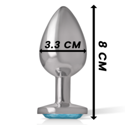 INTENSO - TAPÓN ANAL DE METAL DE ALUMINIO, CORAZÓN AZUL, TALLA M