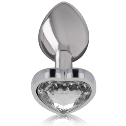 INTENSO - TAPÓN ANAL DE METAL Y ALUMINIO BLANCO CON FORMA DE CORAZÓN, TALLA L