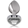 INTENSO - TAPÓN ANAL DE METAL Y ALUMINIO BLANCO CON FORMA DE CORAZÓN, TALLA L