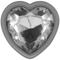 INTENSO - TAPÓN ANAL DE METAL Y ALUMINIO BLANCO CON FORMA DE CORAZÓN, TALLA L