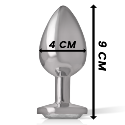 INTENSO - TAPÓN ANAL DE METAL Y ALUMINIO BLANCO CON FORMA DE CORAZÓN, TALLA L