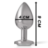 INTENSO - TAPÓN ANAL DE METAL Y ALUMINIO BLANCO CON FORMA DE CORAZÓN, TALLA L