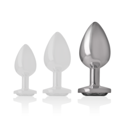 INTENSO - TAPÓN ANAL DE METAL Y ALUMINIO BLANCO CON FORMA DE CORAZÓN, TALLA L
