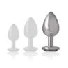 INTENSO - TAPÓN ANAL DE METAL Y ALUMINIO BLANCO CON FORMA DE CORAZÓN, TALLA L