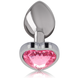 INTENSO - TAPÓN ANAL DE METAL DE ALUMINIO ROSA CON FORMA DE CORAZÓN TALLA L