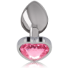 INTENSO - TAPÓN ANAL DE METAL DE ALUMINIO ROSA CON FORMA DE CORAZÓN TALLA L