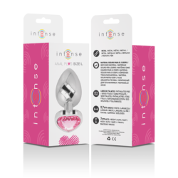 INTENSO - TAPÓN ANAL DE METAL DE ALUMINIO ROSA CON FORMA DE CORAZÓN TALLA L