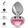 INTENSO - TAPÓN ANAL DE METAL DE ALUMINIO ROSA CON FORMA DE CORAZÓN TALLA L