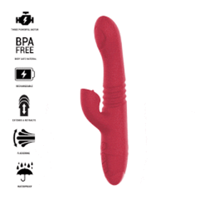 INTENSE - DUA VIBRADOR MULTIFUNCIÓN RECARGABLE UP & DOWN CON LENGUA ROJO