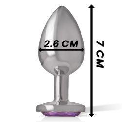 INTENSO - TAPÓN ANAL DE METAL DE ALUMINIO CON CRISTAL VIOLETA TALLA S