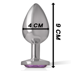 INTENSO - TAPÓN ANAL DE METAL DE ALUMINIO CON CRISTAL VIOLETA TALLA L