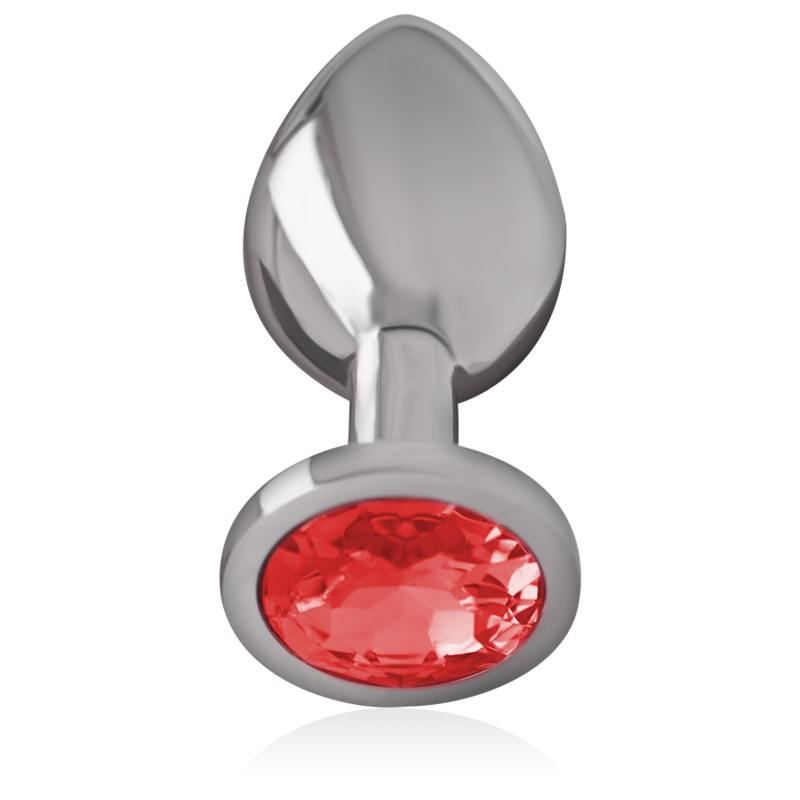 INTENSO - TAPÓN ANAL DE METAL DE ALUMINIO CON CRISTAL ROJO TALLA L