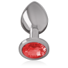 INTENSO - TAPÓN ANAL DE METAL DE ALUMINIO CON CRISTAL ROJO TALLA L