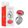 INTENSO - TAPÓN ANAL DE METAL DE ALUMINIO CON CRISTAL ROJO TALLA L